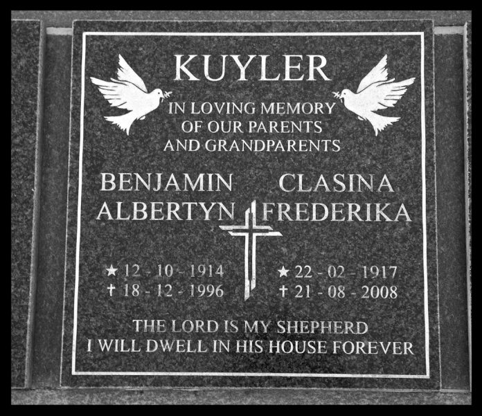 Completed memorial example EA 16